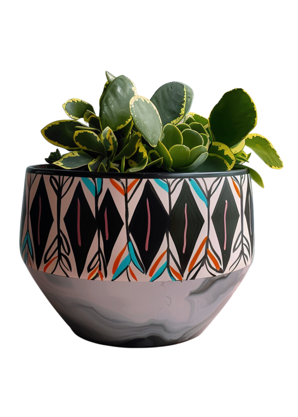 African Heritage 10.5-Inch Hand-Painted Planter